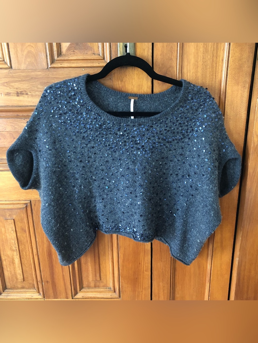 Free People Sequin Cropped Sweater